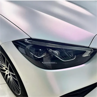 Matte Metallic Chameleon Pink White Car Vinyl Wrap