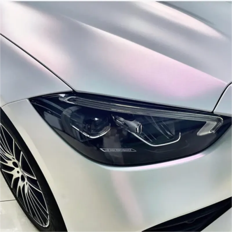 Matte Metallic Chameleon Pink White Car Vinyl Wrap