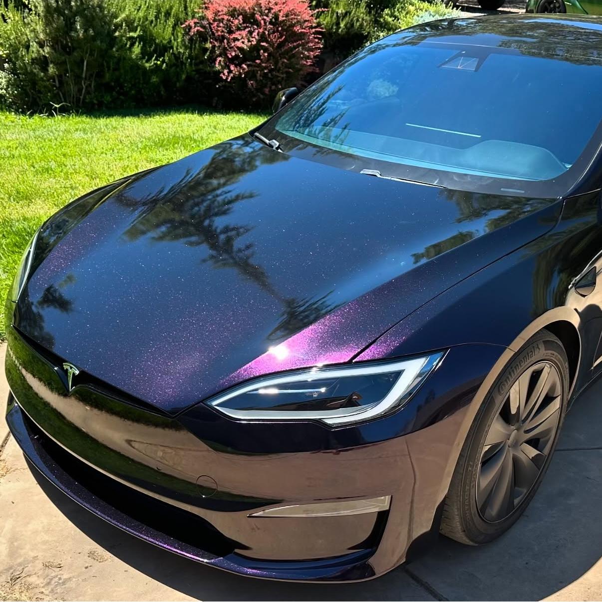 Gloss metallic midnight purple car vinyl wrap