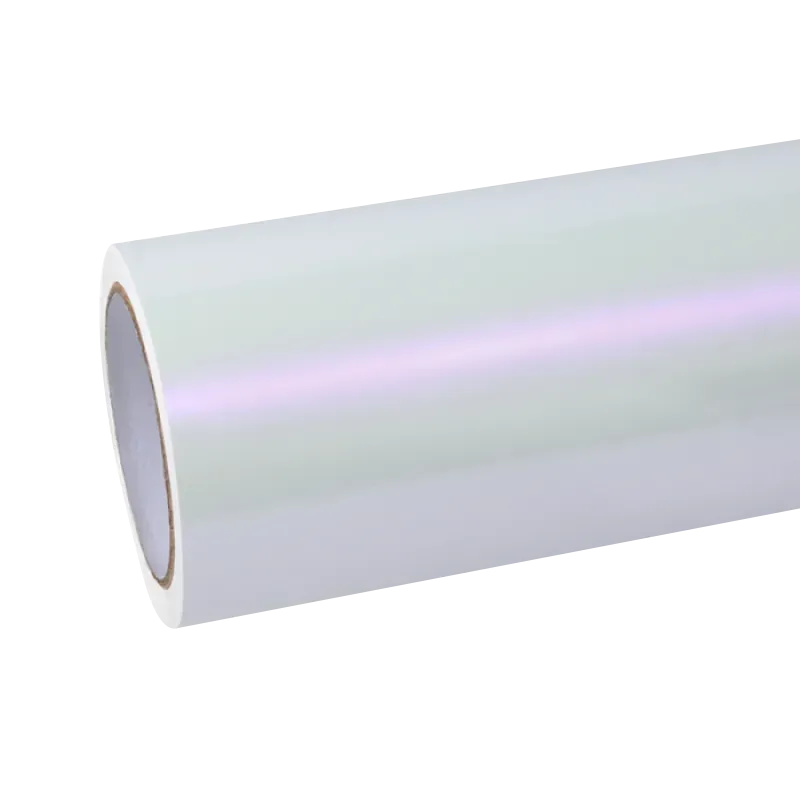 Gloss Chameleon Pearl Purple White Car Vinyl Wrap PET