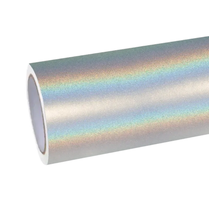Matte Metallic Rainbow Laser White Car Vinyl Wrap PET