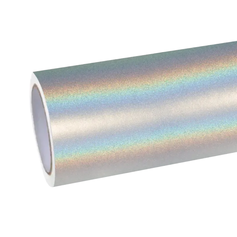 Matte Metallic Rainbow Laser White Car Vinyl Wrap PET