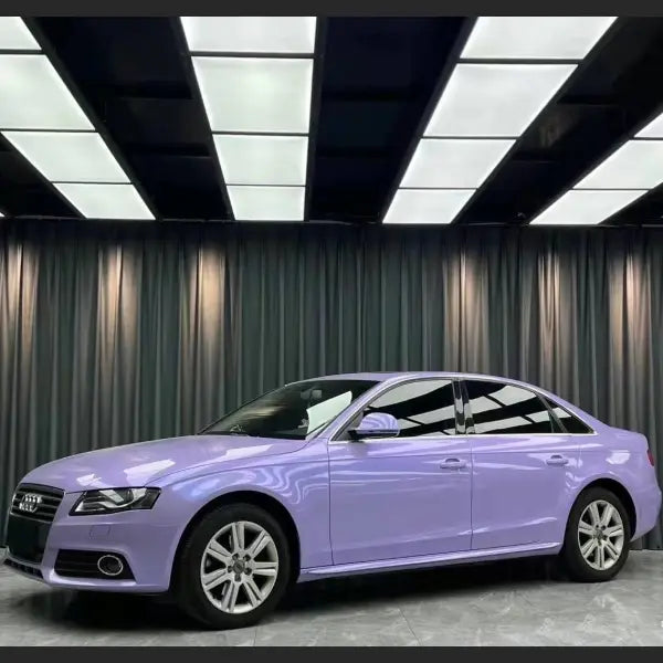 Glossy Twin Silver Purple Car Vinyl Wrap Audi A4