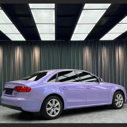 Glossy Twin Silver Purple Car Vinyl Wrap Audi A4