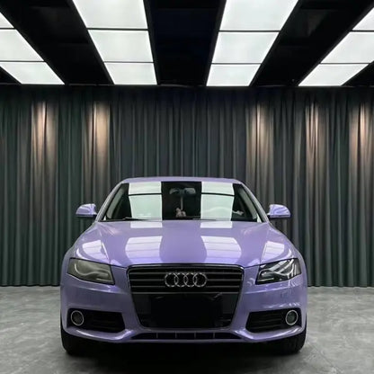 Glossy Twin Silver Purple Car Vinyl Wrap Audi A4