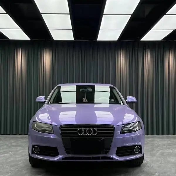 Glossy Twin Silver Purple Car Vinyl Wrap Audi A4