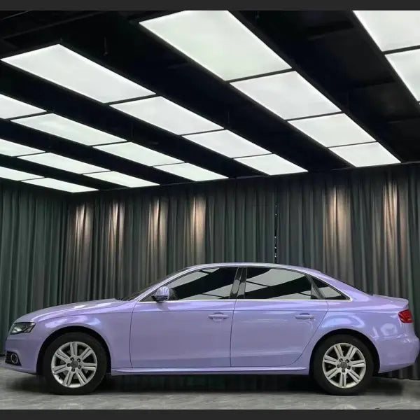 Glossy Twin Silver Purple Car Vinyl Wrap Audi A4