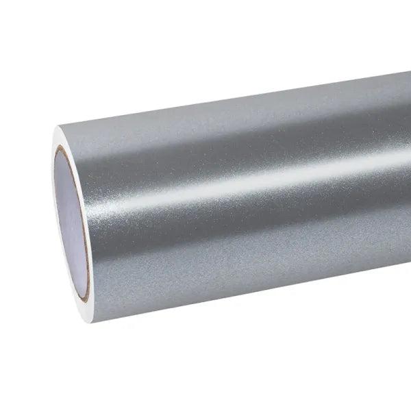 Gloss Metallic Fleuret Silver Car Vinyl Wrap PET